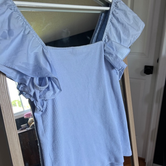 Target Light Blue Ribbed Cap Sleeve Top – Size M - Picture 3 of 3